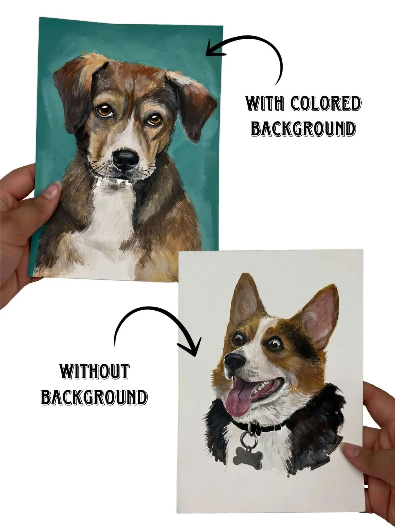 Memories transformed: A custom pet portrait bringing cherished memories to life, portraying the essence of a dog and cat's connection.